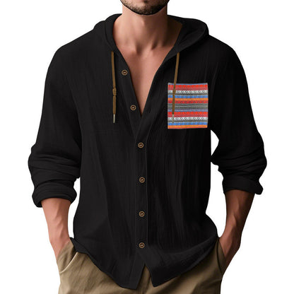 T-shirt à capuche décontracté pour hommes avec impression colorée sur la poitrine Chic und Stil