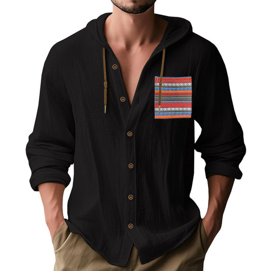 T-shirt à capuche décontracté pour hommes avec impression colorée sur la poitrine Chic und Stil