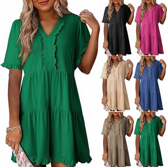 Robe d'été légère pour femmes avec détails en volants Chic und Stil