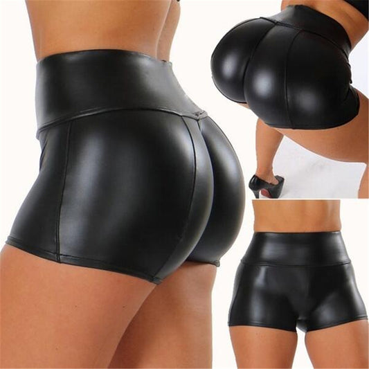 Shorts de sport brillants taille haute pour femmes Chic und Stil