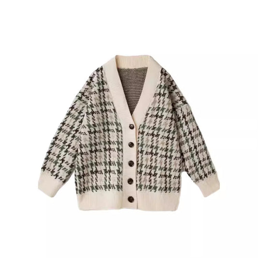 Dames Cardigan à motifs avec patte de boutonnage et décolleté en V Chic und Stil