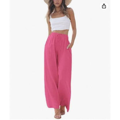 Wide palazzo pants for women with elastic waistband and side pockets Chic und Stil