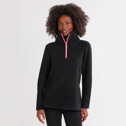 Pull en polaire pour femmes avec col montant et fermeture éclair sportive Chic und Stil