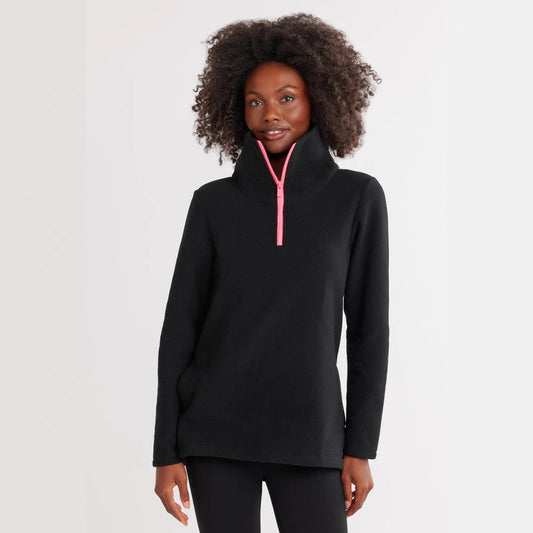 Pull en polaire pour femmes avec col montant et fermeture éclair sportive Chic und Stil
