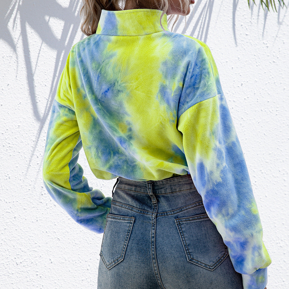 Pull en fleece à col montant et cordon de serrage pour femmes Chic und Stil