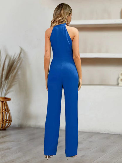 Dames élégant combinaisons avec design halter et ceinture Chic und Stil