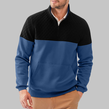 Pull-over en polaire pour hommes avec détails matelassés et col haut Chic und Stil