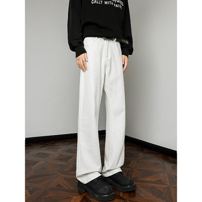 Wide leg denim pants for men with high waist and relaxed fit Chic and Style