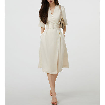 Robe midi élégante enveloppante pour femmes avec ceinture ajustable Chic und Stil