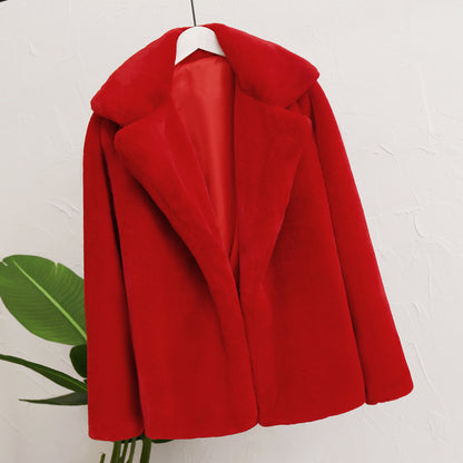 Dames Flauscher Manteau Chic und Stil