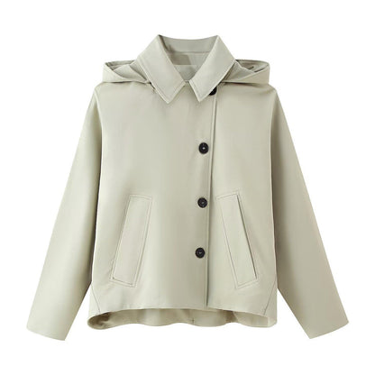 Women's transitional jacket with high collar and practical pockets Chic und Stil