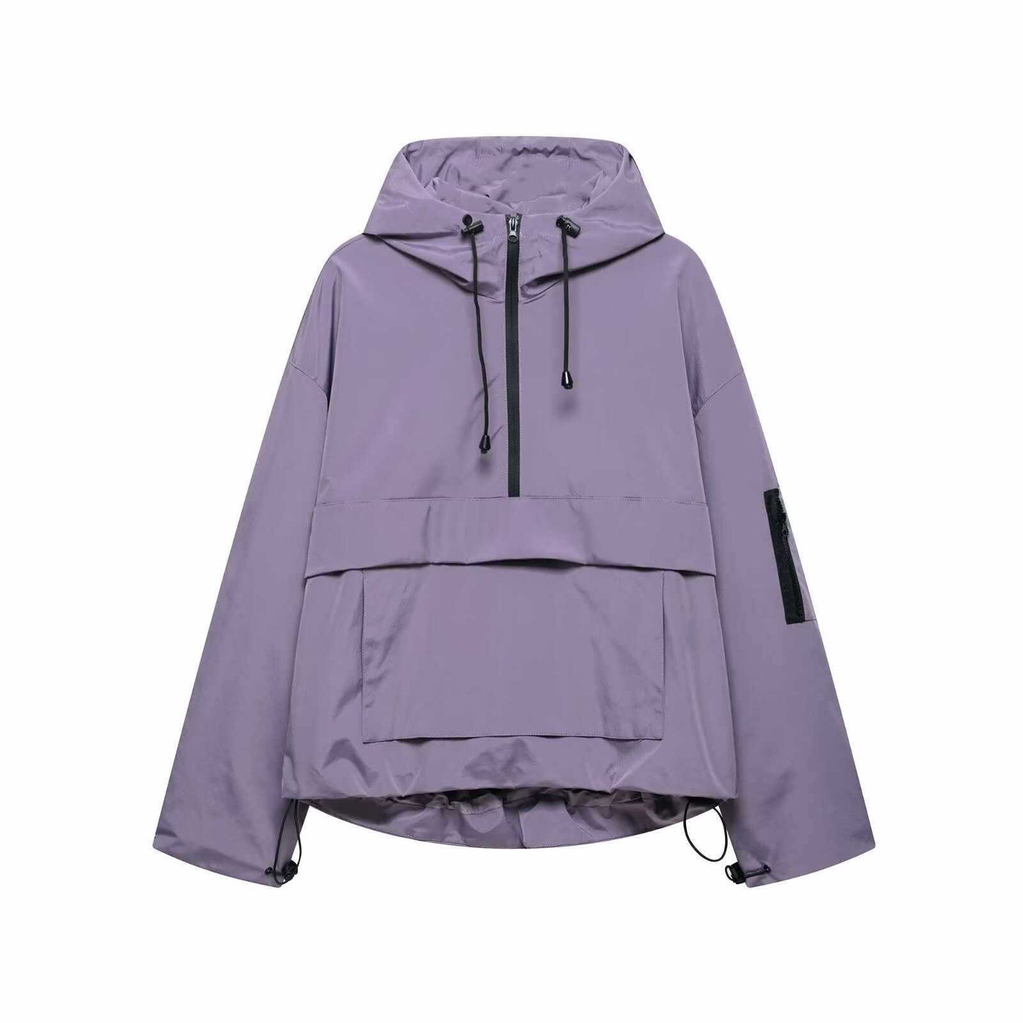 Damen wasserabweisende Anorakjacke mit praktischen Taschen Chic und Stil