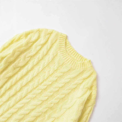 Damen weicher Strickpullover mit Zopfmuster Chic und Stil