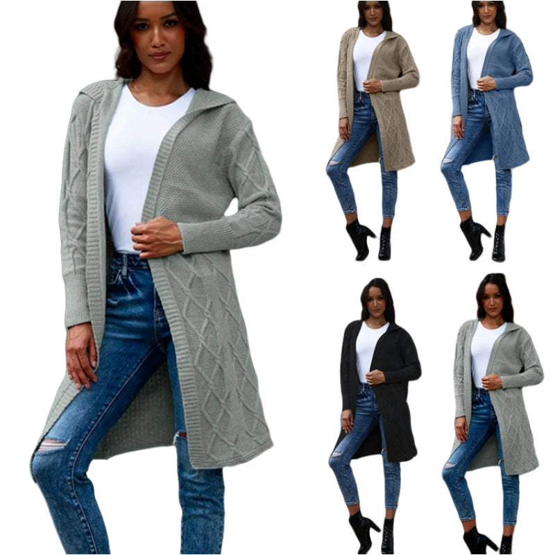 Dames Gros Tricot Cardigan avec motif torsadé élégant Chic und Stil