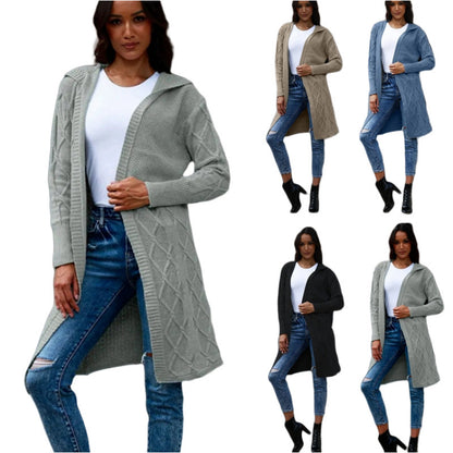 Dames Gros Tricot Cardigan avec motif torsadé élégant Chic und Stil