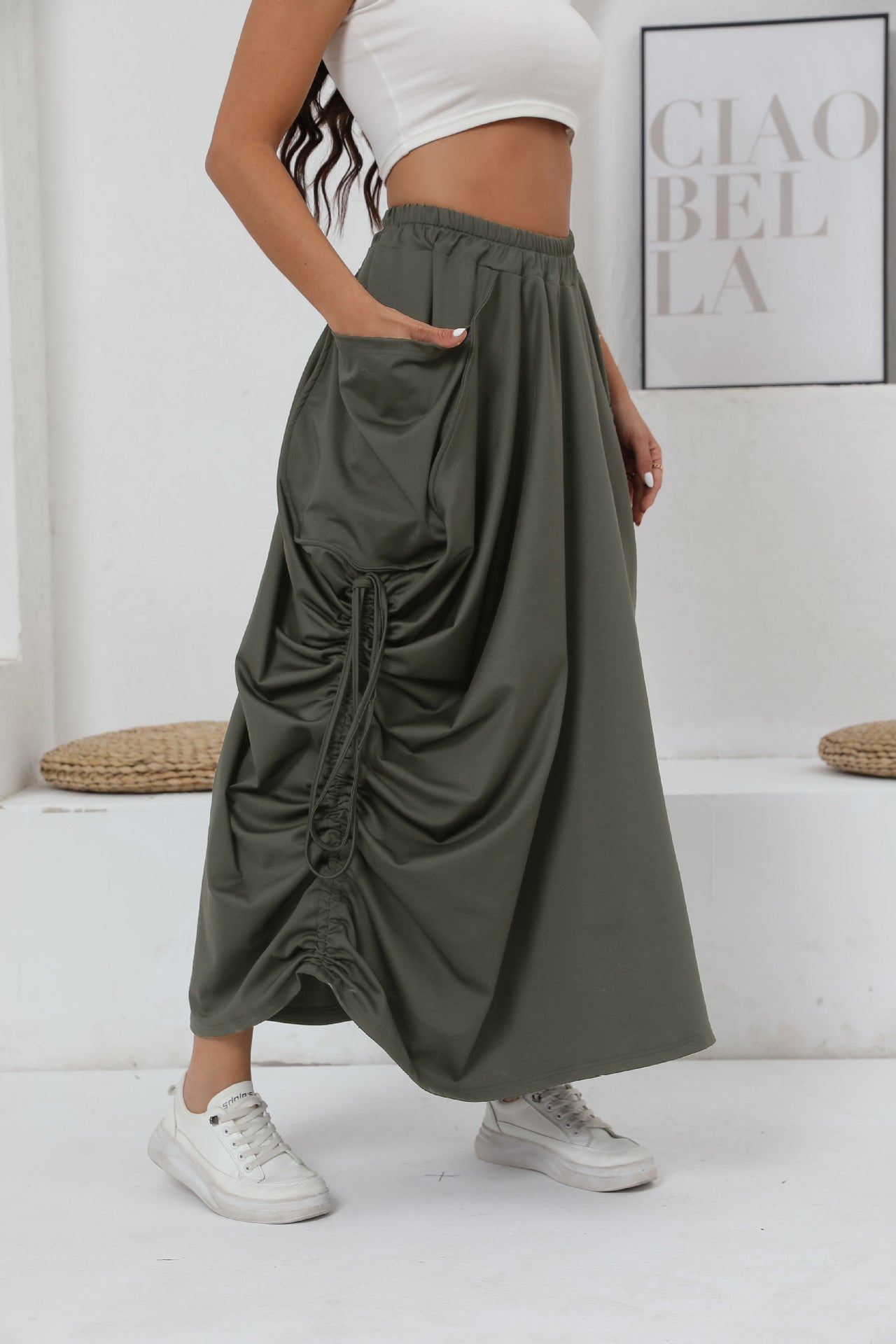 Airy maxi petticoat for women with drawstring and pockets Chic and Style