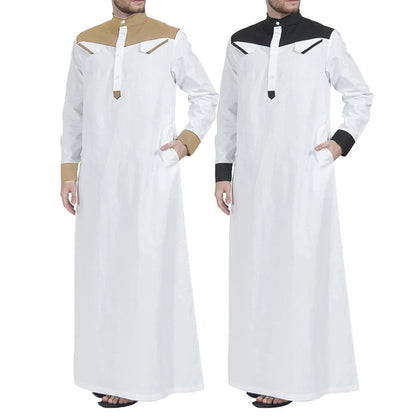 Hommes robe longue traditionnelle avec col moderne et poches pratiques Chic und Stil