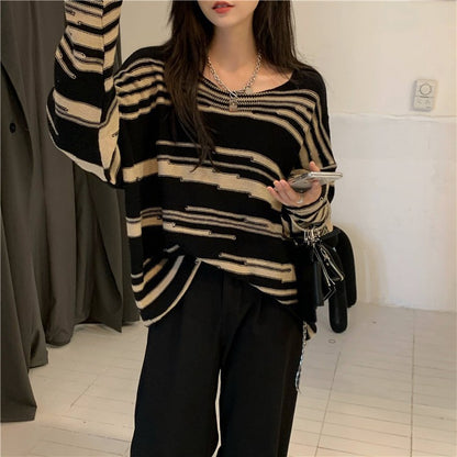 Pull en tricot pour femmes avec un élégant motif rayé et une coupe décontractée Chic und Stil