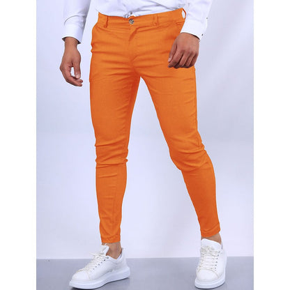 Slim-fit chino pants for men with elastic waistband and deep side pockets Chic and Style