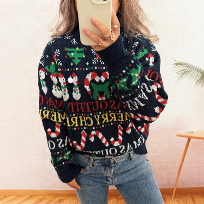 Pull de Noël pour femmes avec un design nordique et des motifs festifs Chic und Stil
