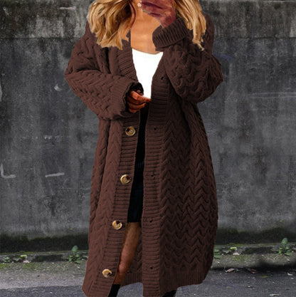 Cardigan en gros tricot pour femmes avec des détails de bouton élégants et un design structuré Chic und Stil