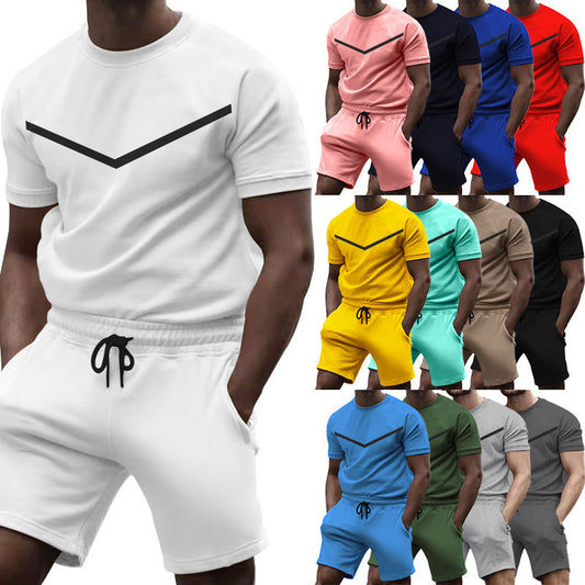 Ensemble sportif pour hommes avec t-shirt et shorts Chic und Stil