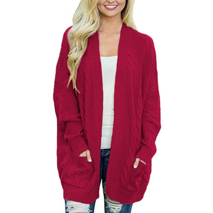 Dames Gros Tricot Cardigan avec poches profondes et structure élégante Chic und Stil