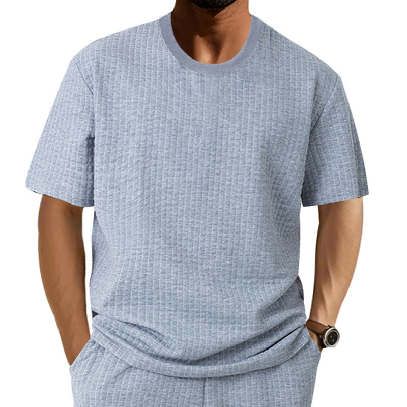 T-shirt décontracté pour homme en coton respirant avec design texturé Chic und Stil