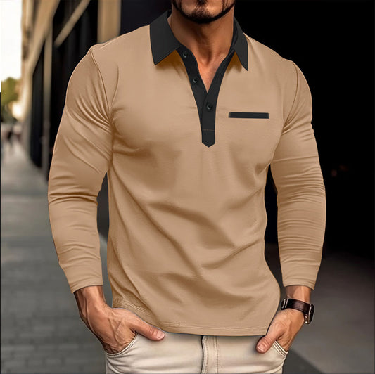 Poloshirt à manches longues pour hommes avec col à la mode Chic und Stil