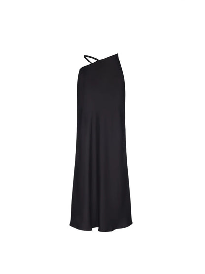 Dames Élégant Robe Maxi avec design sans épaules et finition soyeuse Chic und Stil