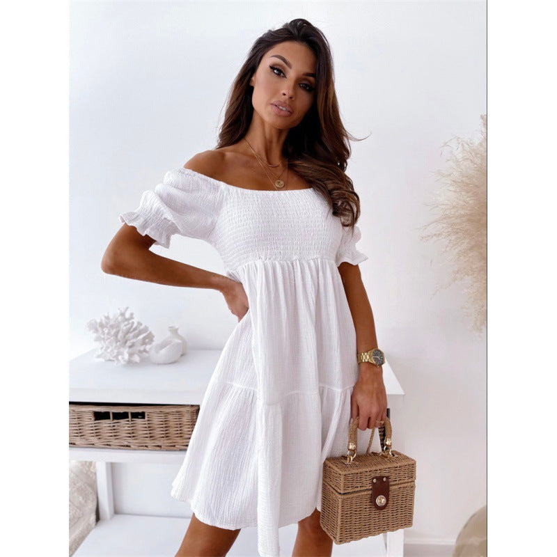 Robe mini off-shoulder avec volants pour femmes Chic und Stil