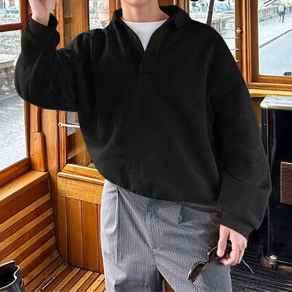 Pull décontracté pour hommes à col en V en matériau doux Chic und Stil