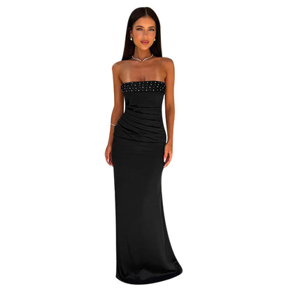 Robe de soirée satin sans bretelles Chic und Stil