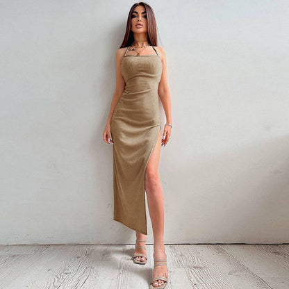 Robe maxi à encolure côtelée Chic und Stil pour femmes