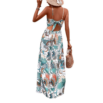 Dames Collier Fleurs Robe Maxi Chic und Stil