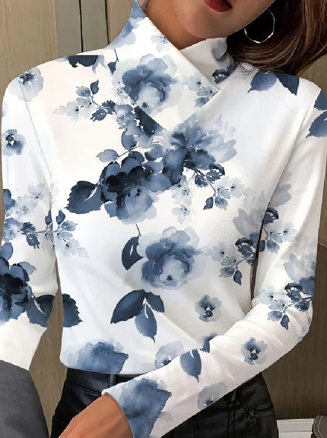Blouse femme avec col montant élégant et imprimé floral Chic und Stil