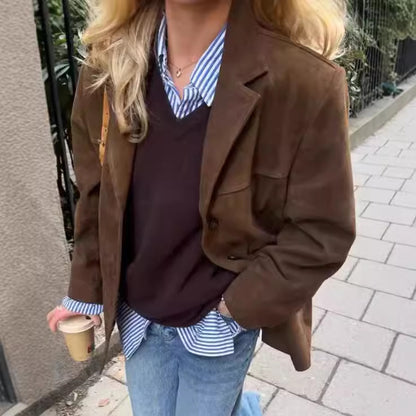 Dames Casual Oversize Veste Chic und Stil