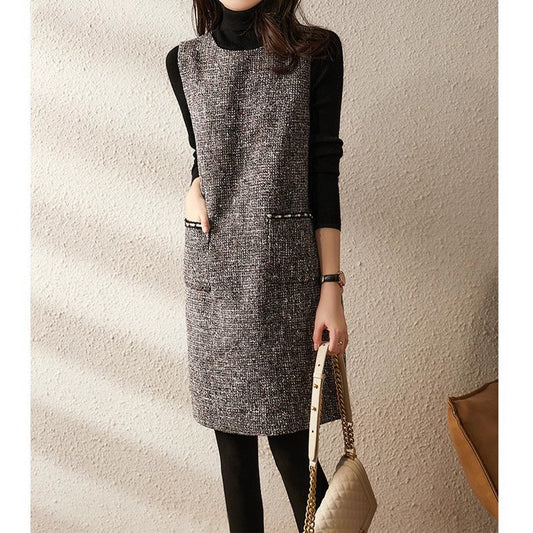 Robe shift texturée pour femme avec poches Chic und Stil