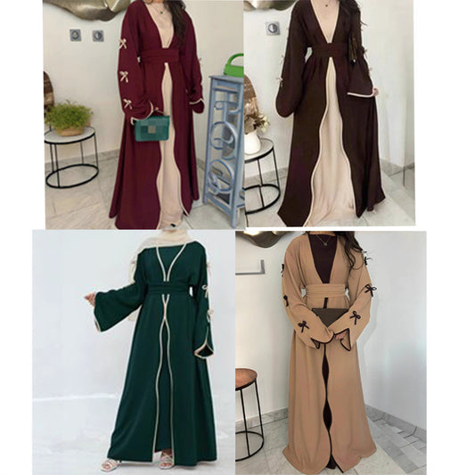 Robe maxi femme avec des détails de nœud élégants et une coupe fluide Chic und Stil