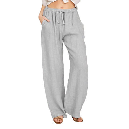 Comfortable and breathable linen pants for women with elastic waistband and side pockets Chic and Style
