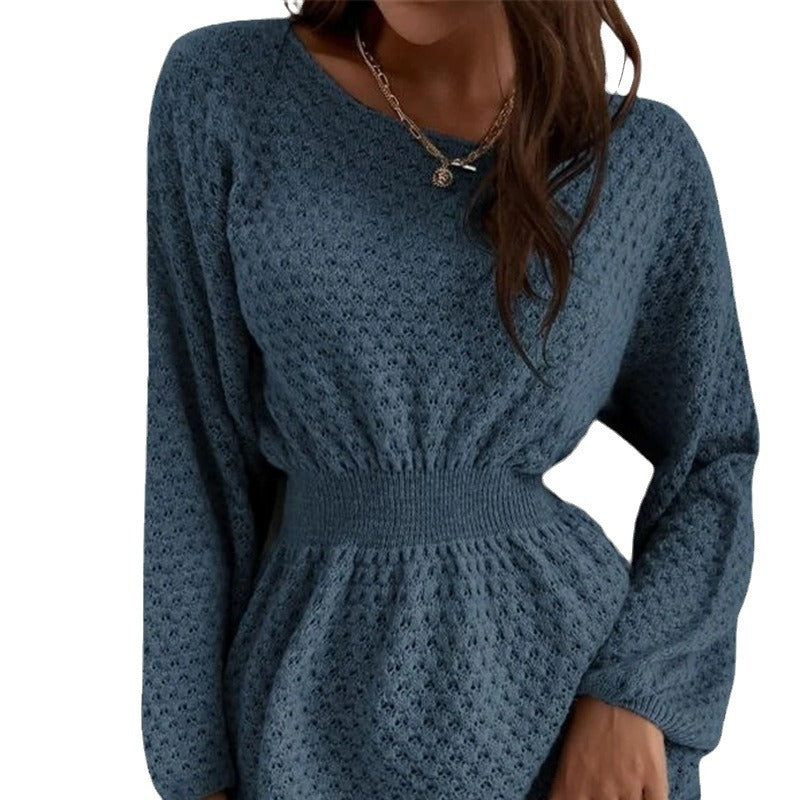 Robe en tricot pour dames avec un motif en dentelle unique et une taille décontractée Chic und Stil