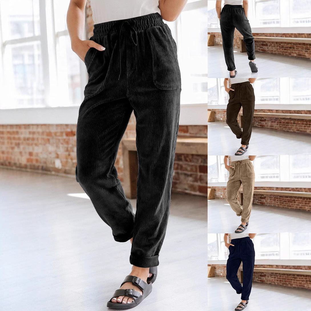 Pleated lounge pants casual fit for women Chic and Style