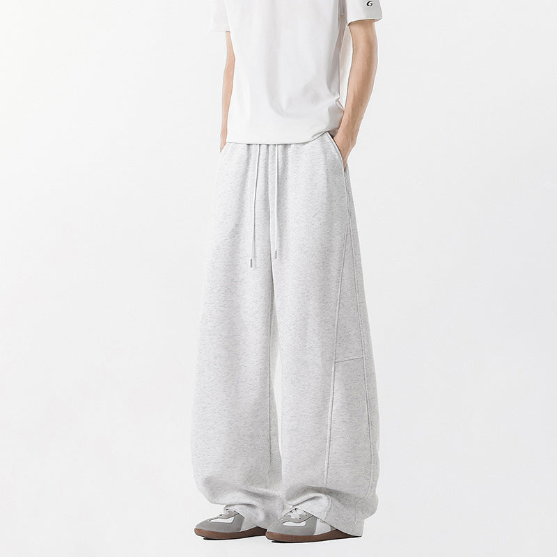 Casual wide pants for men with elastic waistband and practical side pockets Chic and Style