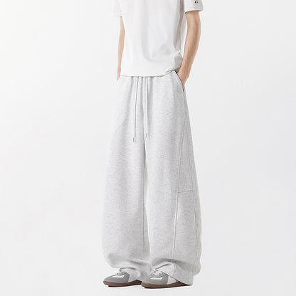 Casual wide pants for men with elastic waistband and practical side pockets Chic and Style
