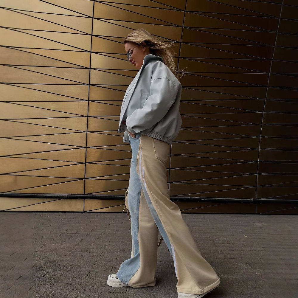 Casual high-waisted pants for women with a striped design Chic and Style