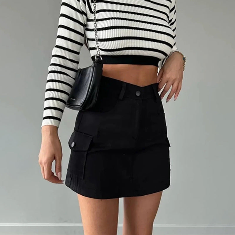 Dames Crop-top avec structure côtelée et lien Chic und Stil