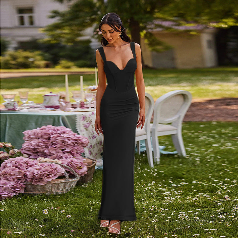 Dames Élégant Robe Maxi Serrée Chic und Stil