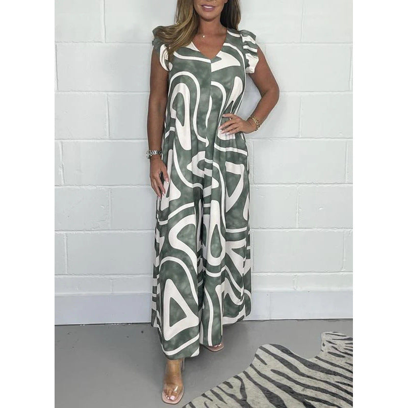 Robe maxi femme avec motif graphique moderne et coupe fluide Chic und Stil