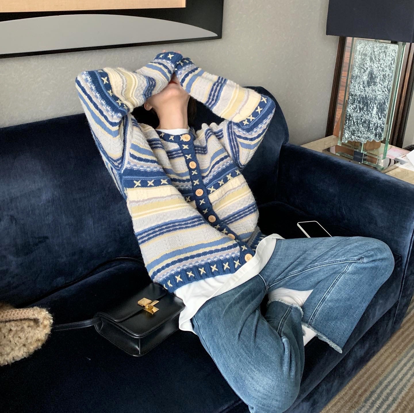 Dames cardigan avec motif unique Chic und Stil