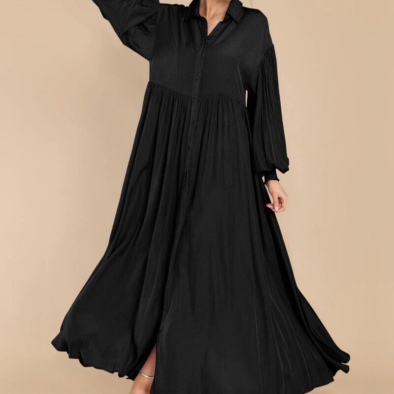Robe maxi à boutons fluides pour femmes Chic und Stil